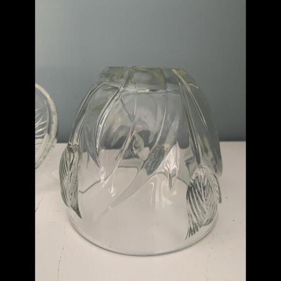 Embossed Tulip Candy Biscuit Dish w/ Lid 8” Tall Leaves Glass Flowers Floral - Picture 11 of 15